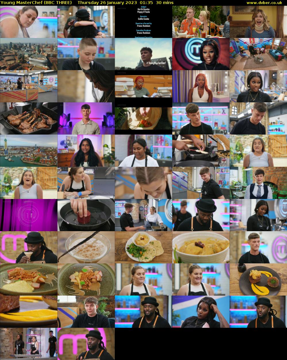 Young MasterChef (BBC THREE) Thursday 26 January 2023 01:35 - 02:05