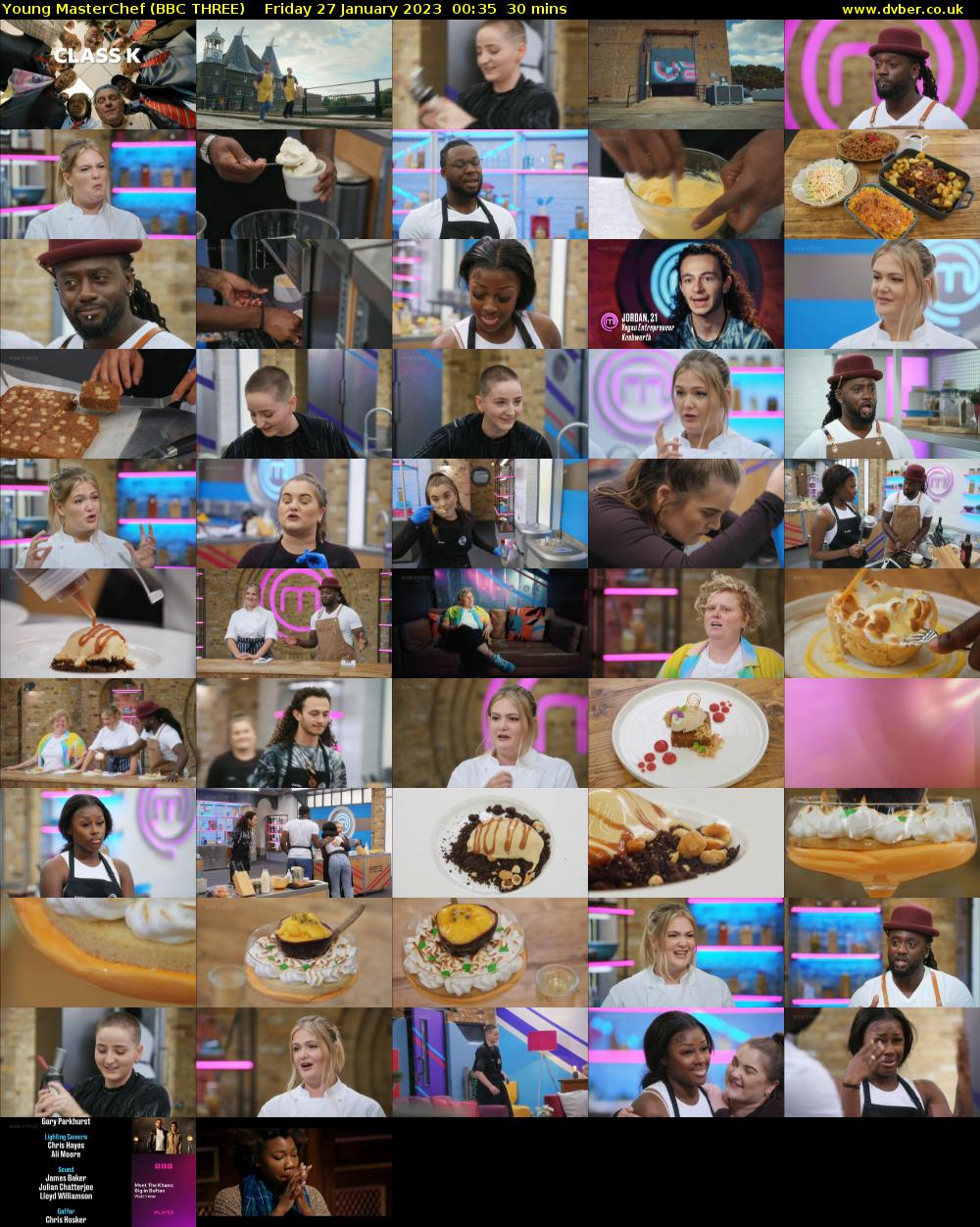 Young MasterChef (BBC THREE) Friday 27 January 2023 00:35 - 01:05