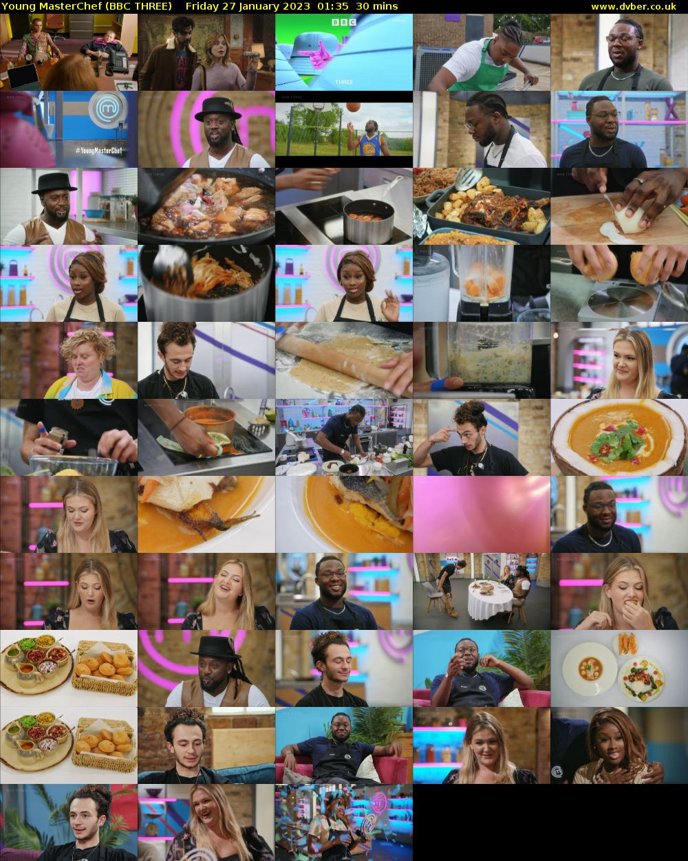 Young MasterChef (BBC THREE) Friday 27 January 2023 01:35 - 02:05