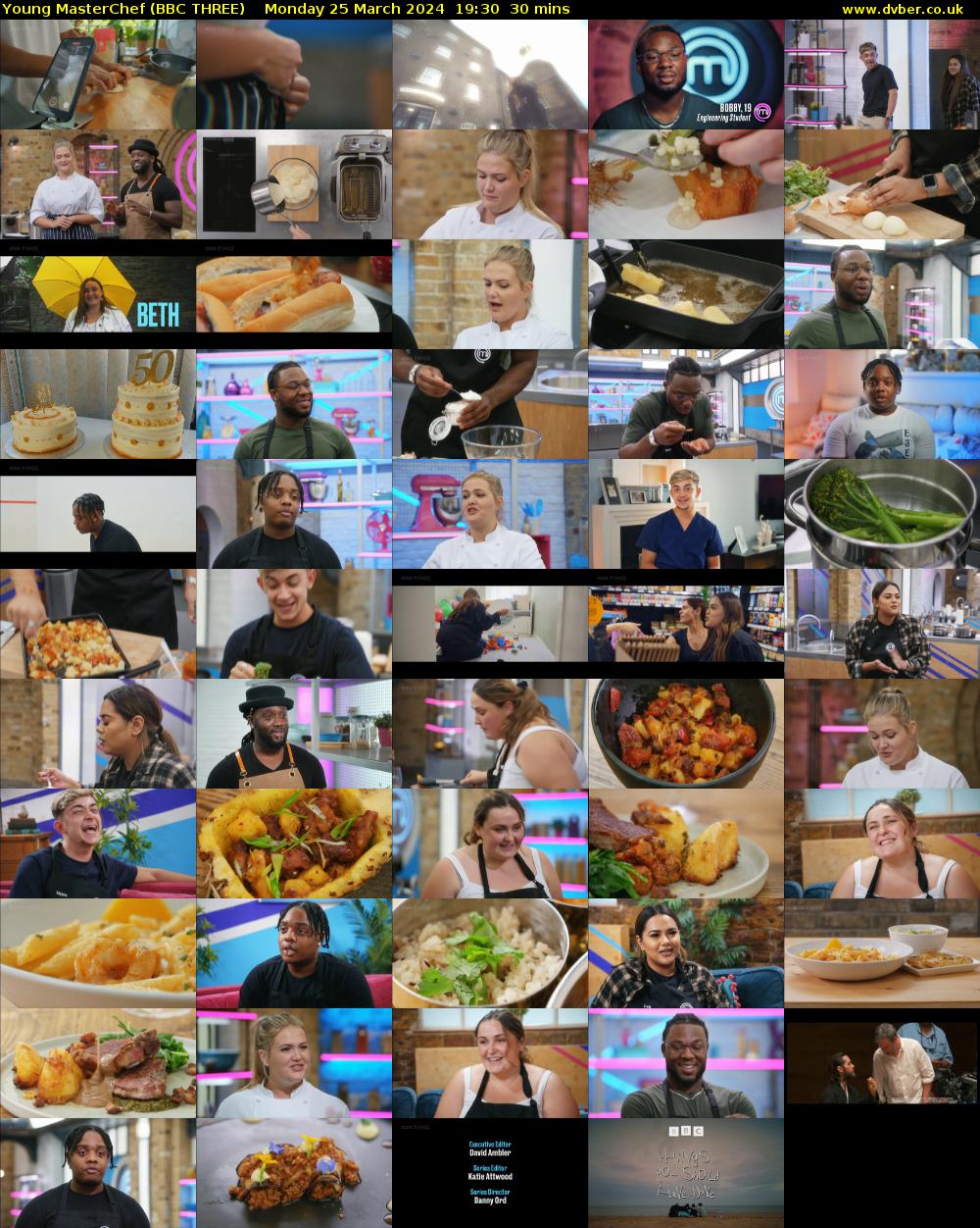 Young MasterChef (BBC THREE) Monday 25 March 2024 19:30 - 20:00