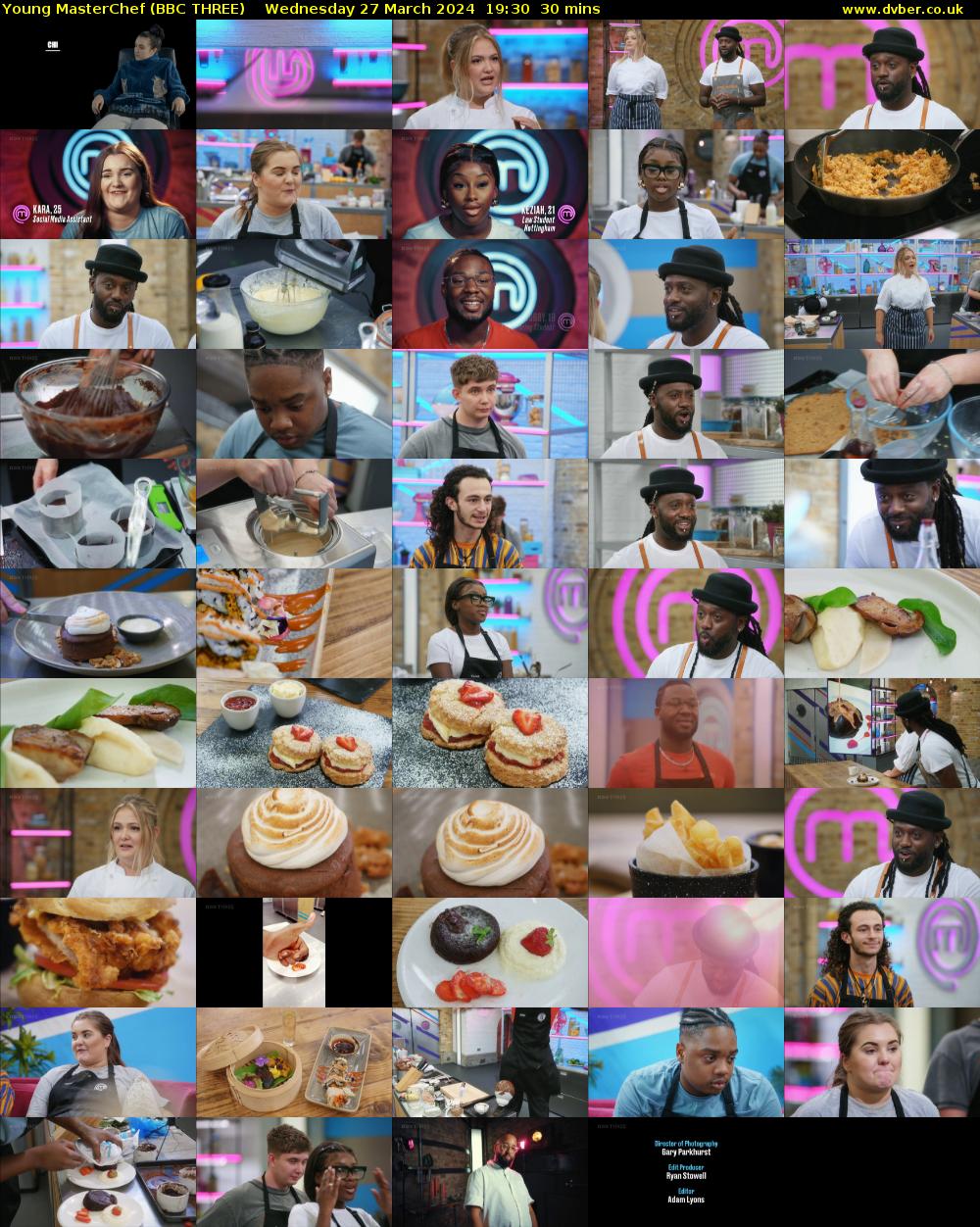 Young MasterChef (BBC THREE) Wednesday 27 March 2024 19:30 - 20:00