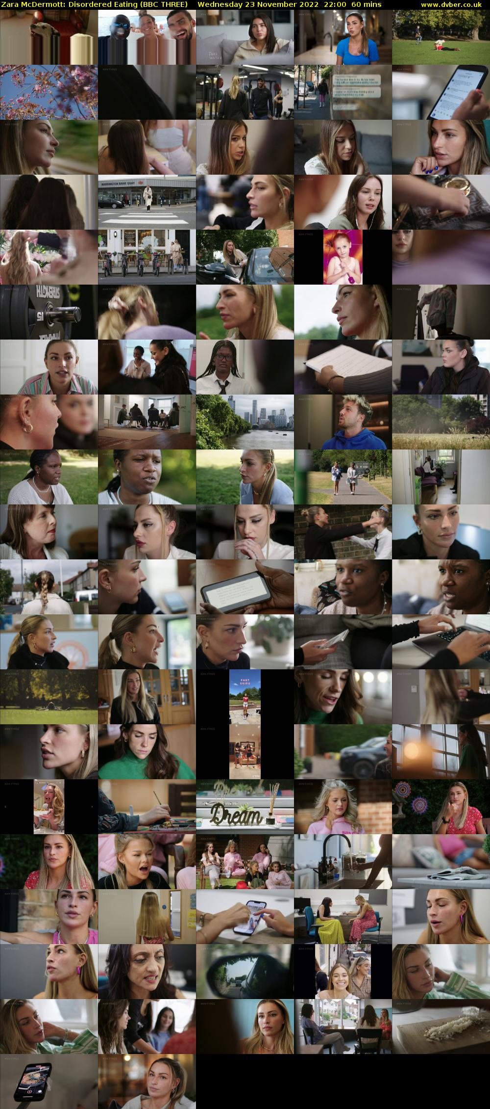 Zara McDermott: Disordered Eating (BBC THREE) Wednesday 23 November 2022 22:00 - 23:00