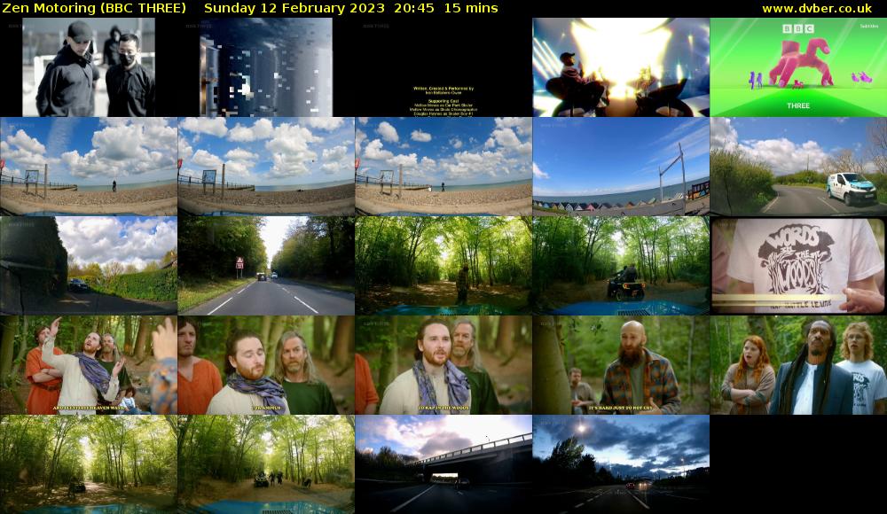 Zen Motoring (BBC THREE) Sunday 12 February 2023 20:45 - 21:00