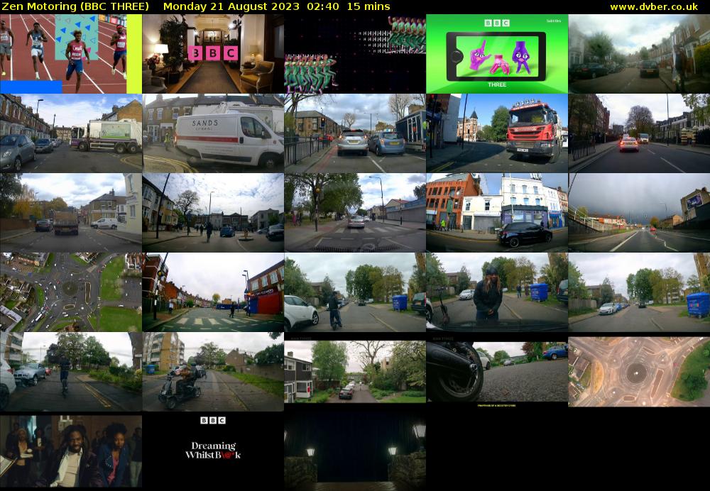 Zen Motoring (BBC THREE) Monday 21 August 2023 02:40 - 02:55