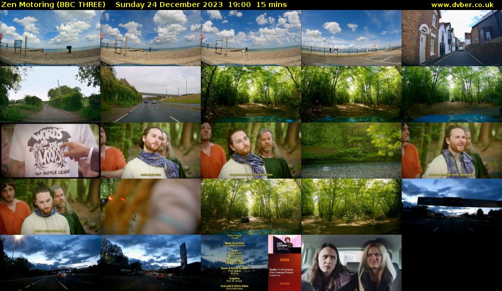 Zen Motoring (BBC THREE) Sunday 24 December 2023 19:00 - 19:15