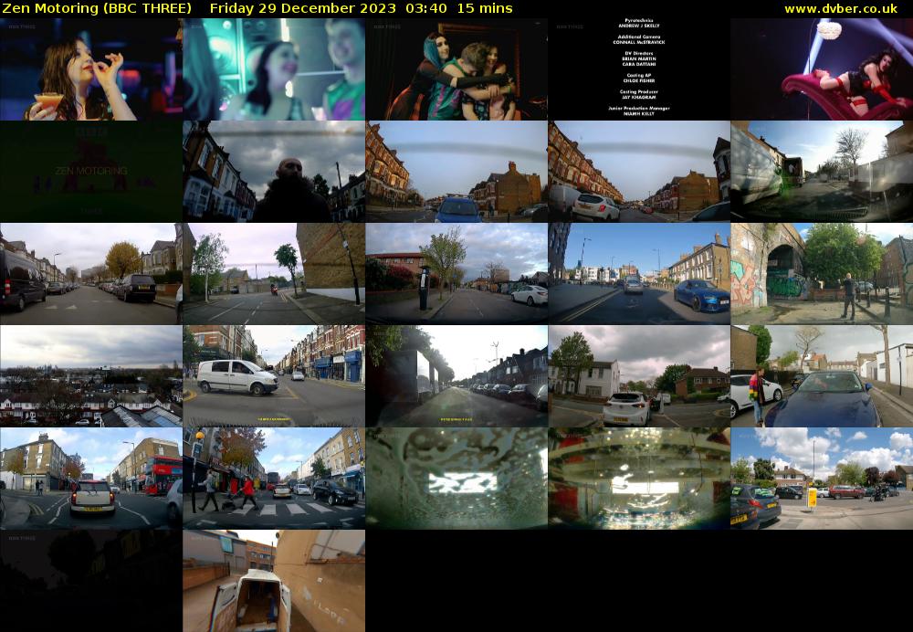 Zen Motoring (BBC THREE) Friday 29 December 2023 03:40 - 03:55