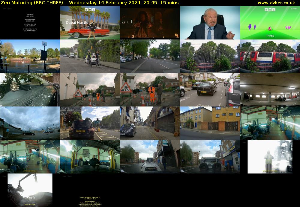 Zen Motoring (BBC THREE) Wednesday 14 February 2024 20:45 - 21:00
