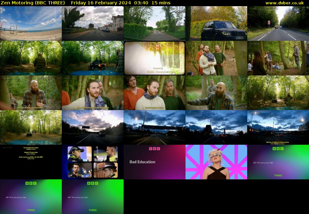 Zen Motoring (BBC THREE) Friday 16 February 2024 03:40 - 03:55
