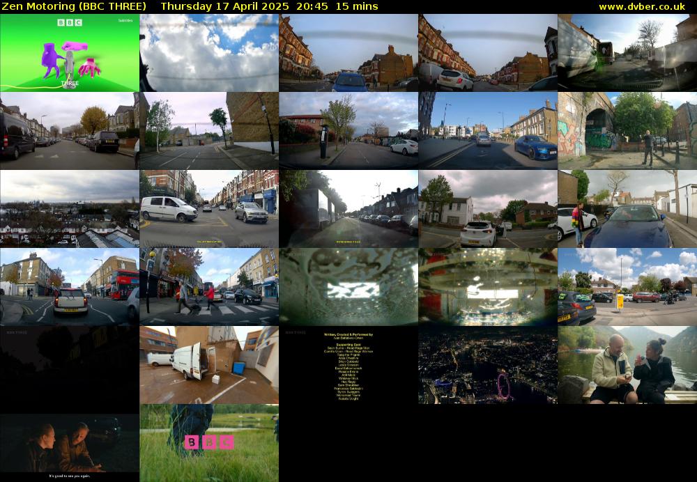 Zen Motoring (BBC THREE) Thursday 17 April 2025 20:45 - 21:00