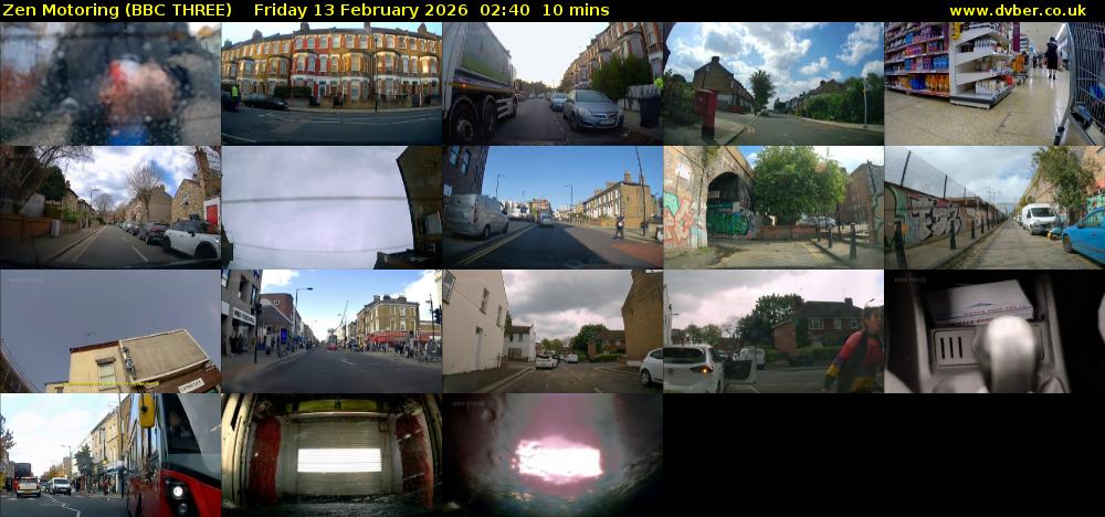 Zen Motoring (BBC THREE) Friday 13 February 2026 02:40 - 02:50