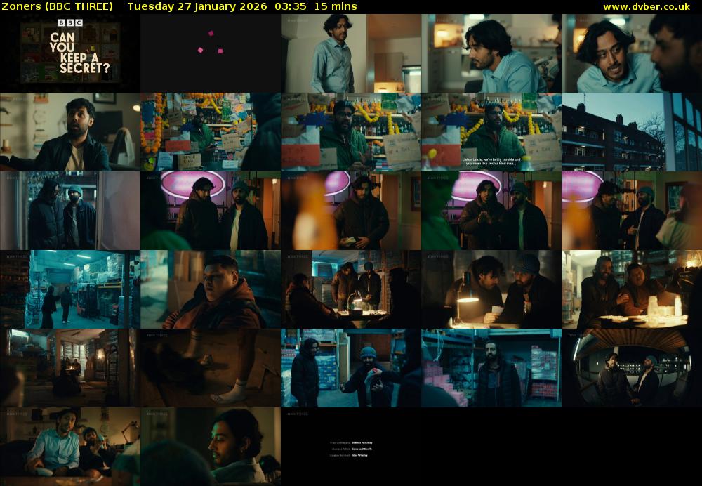 Zoners (BBC THREE) Tuesday 27 January 2026 03:35 - 03:50