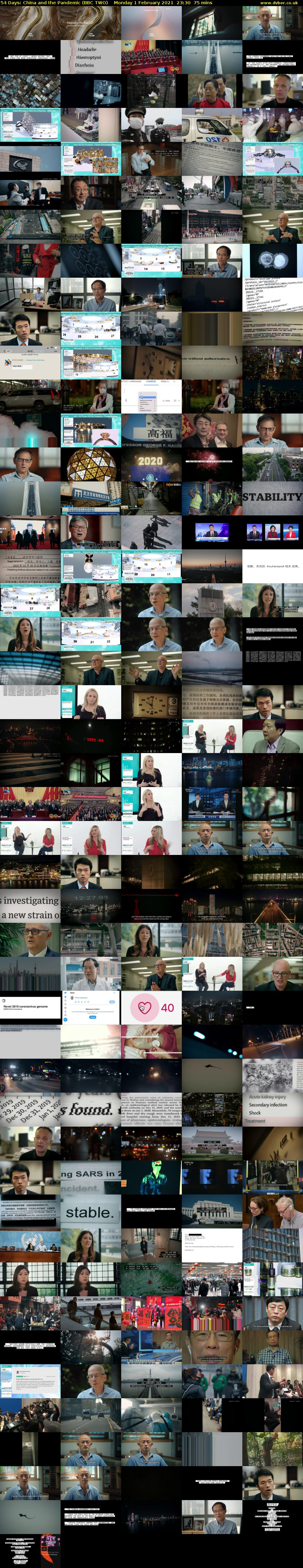 54 Days: China and the Pandemic (BBC TWO) Monday 1 February 2021 23:30 - 00:45