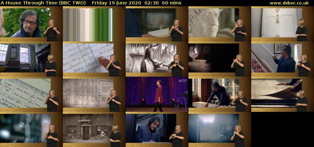 A House Through Time (BBC TWO) Friday 19 June 2020 02:30 - 03:30