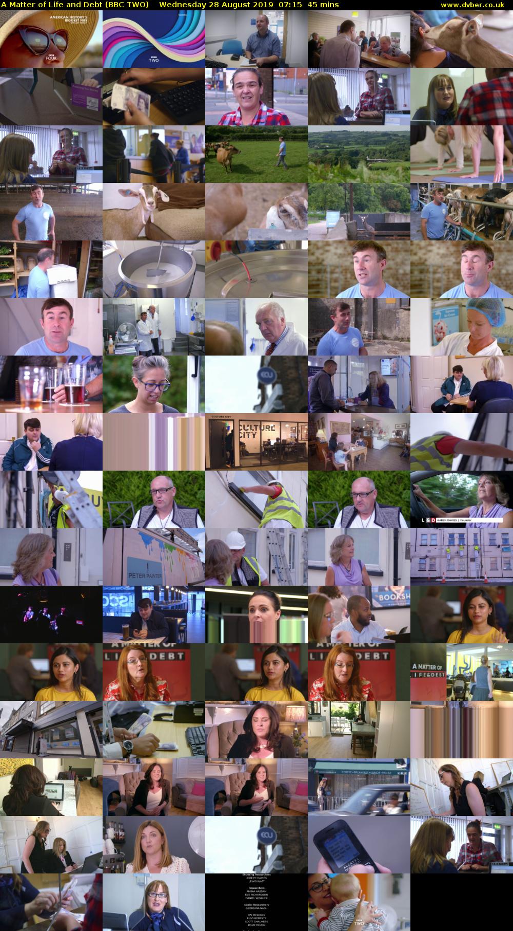 A Matter of Life and Debt (BBC TWO) Wednesday 28 August 2019 07:15 - 08:00