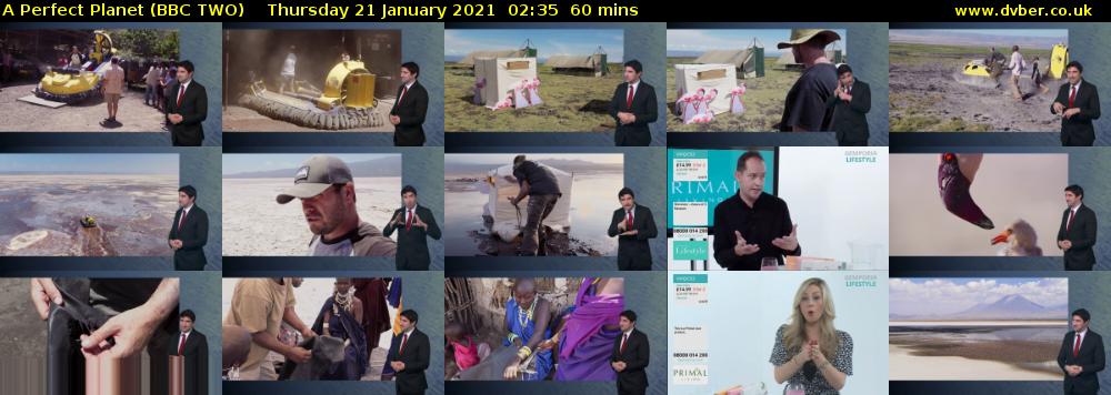 A Perfect Planet (BBC TWO) Thursday 21 January 2021 02:35 - 03:35