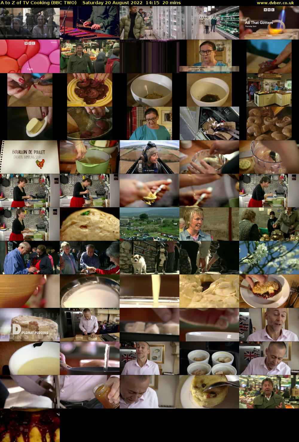 A to Z of TV Cooking (BBC TWO) Saturday 20 August 2022 14:15 - 14:35