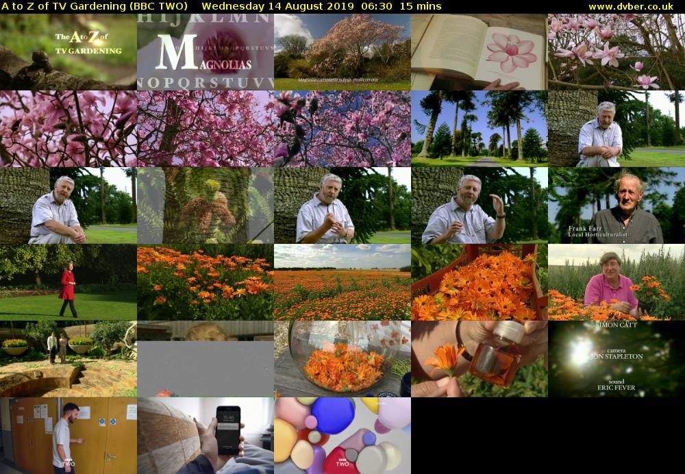 A to Z of TV Gardening (BBC TWO) Wednesday 14 August 2019 06:30 - 06:45