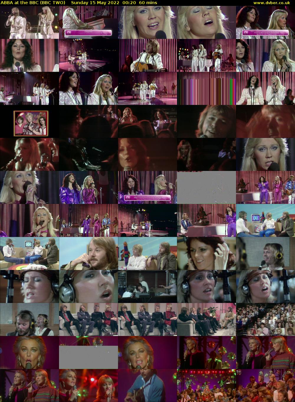 ABBA at the BBC (BBC TWO) Sunday 15 May 2022 00:20 - 01:20