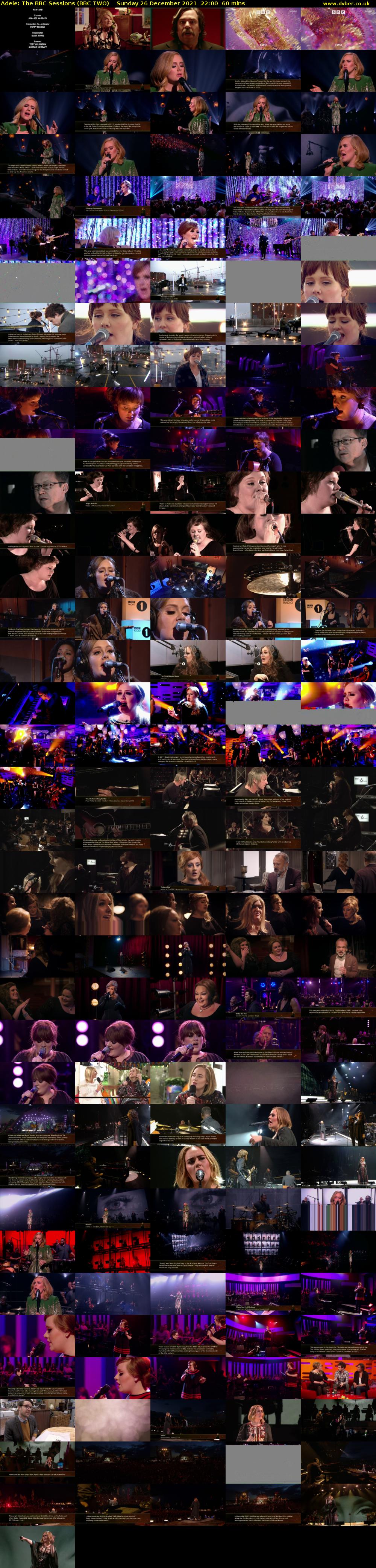 Adele: The BBC Sessions (BBC TWO) Sunday 26 December 2021 22:00 - 23:00