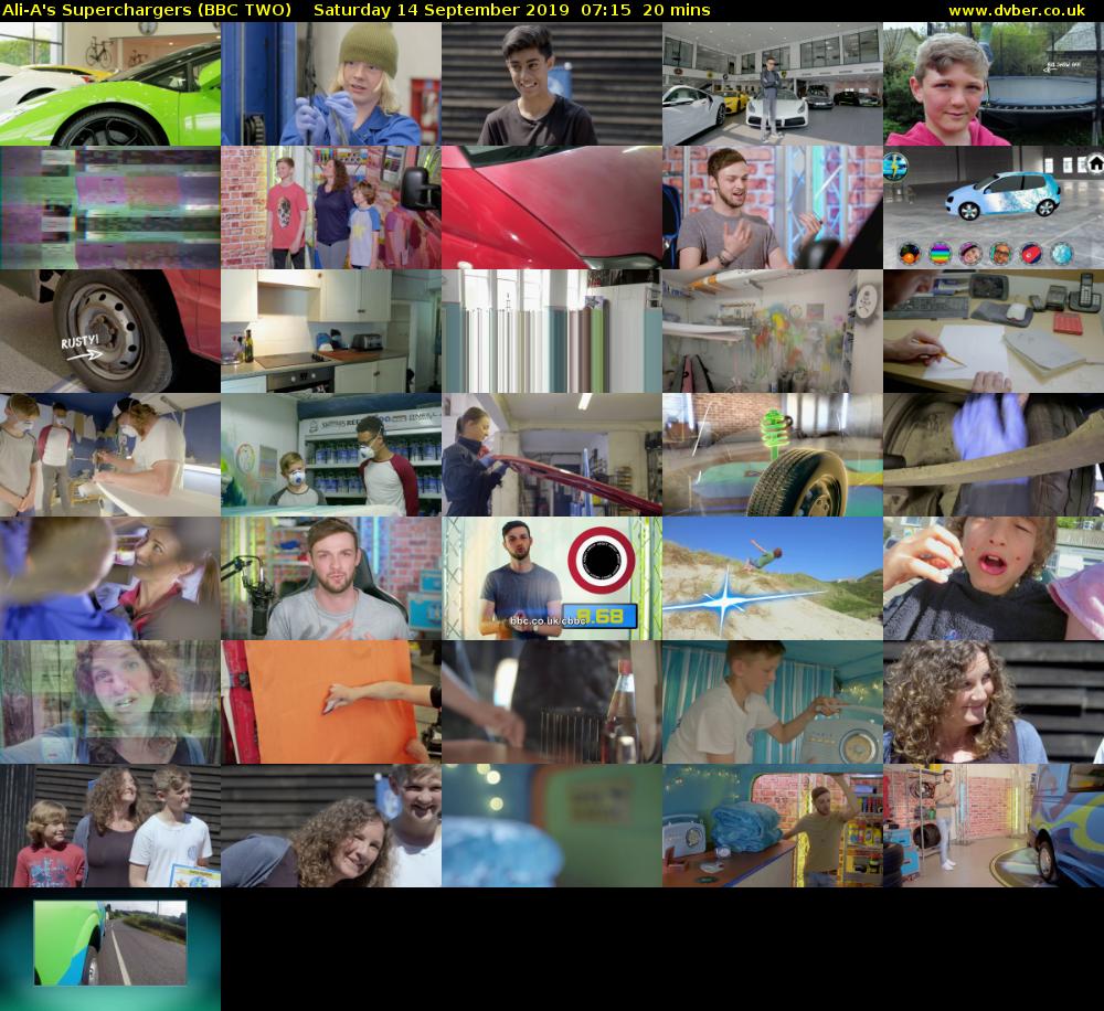 Ali-A's Superchargers (BBC TWO) Saturday 14 September 2019 07:15 - 07:35