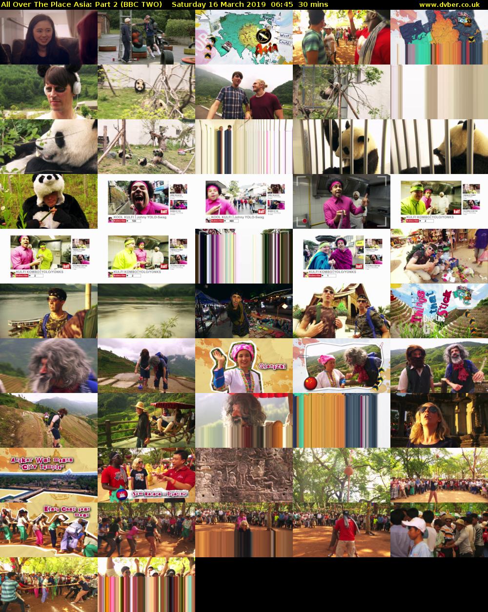 All Over The Place Asia: Part 2 (BBC TWO) Saturday 16 March 2019 06:45 - 07:15
