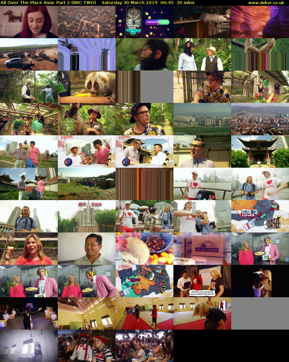 All Over The Place Asia: Part 2 (BBC TWO) Saturday 30 March 2019 06:45 - 07:15