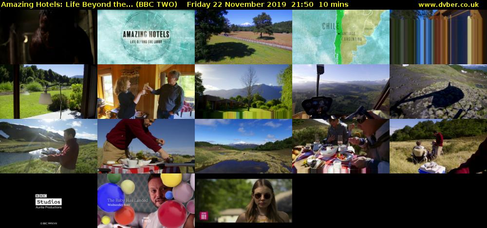 Amazing Hotels: Life Beyond the... (BBC TWO) Friday 22 November 2019 21:50 - 22:00