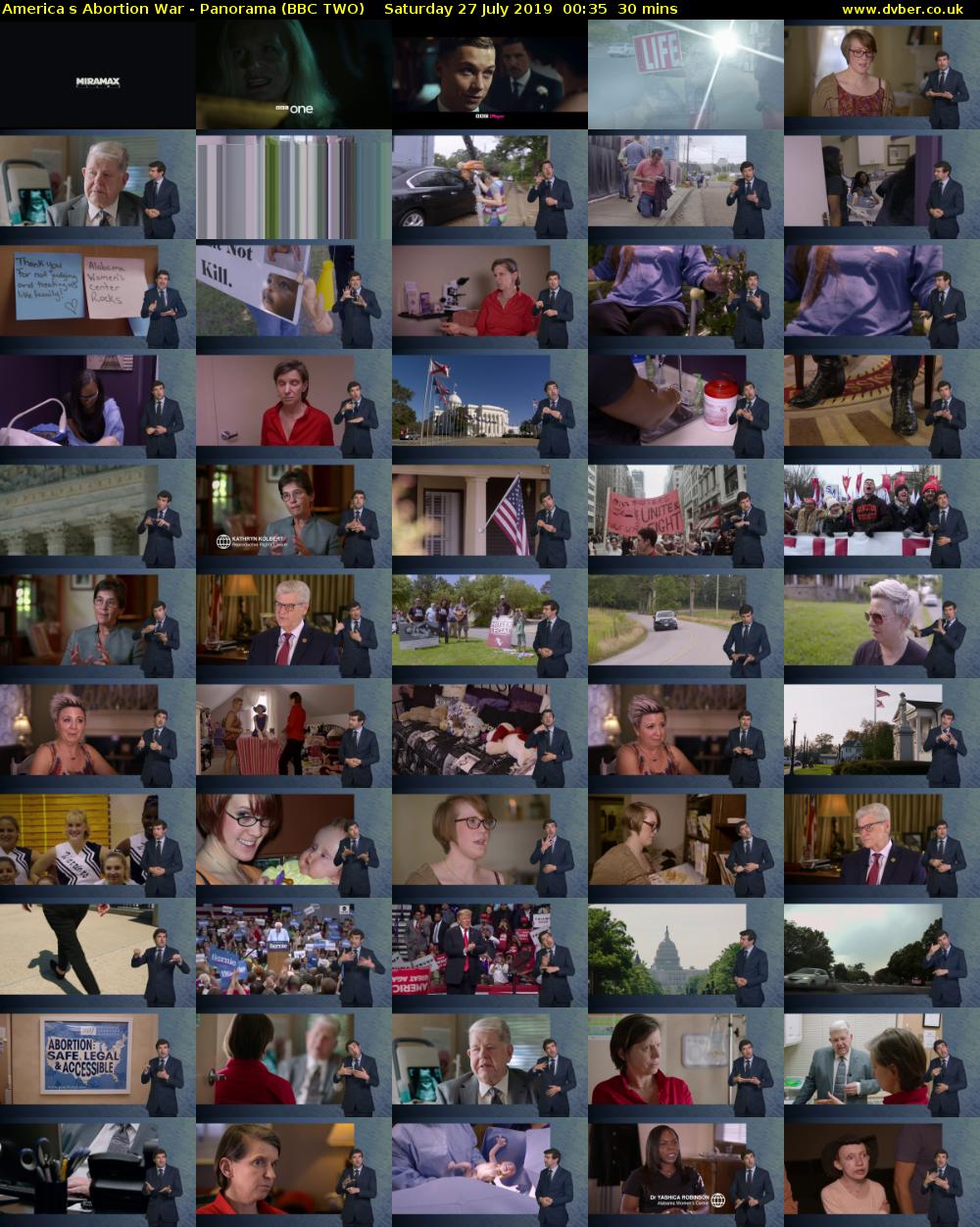 Americas Abortion War - Panorama (BBC TWO) Saturday 27 July 2019 00:35 - 01:05