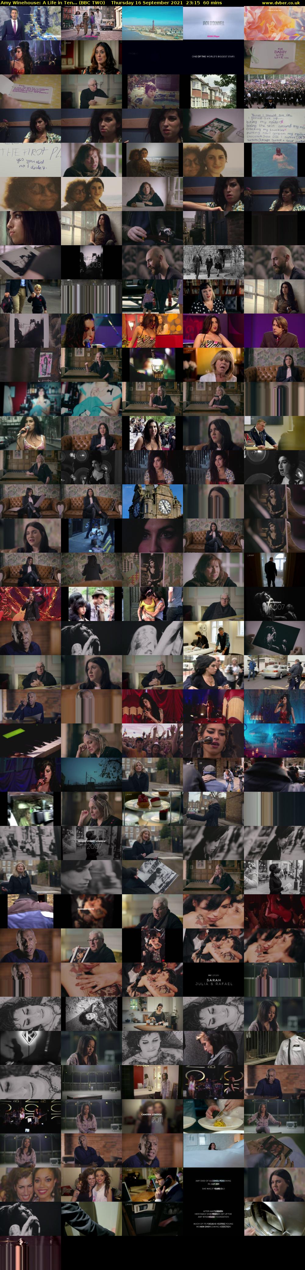 Amy Winehouse: A Life in Ten... (BBC TWO) Thursday 16 September 2021 23:15 - 00:15