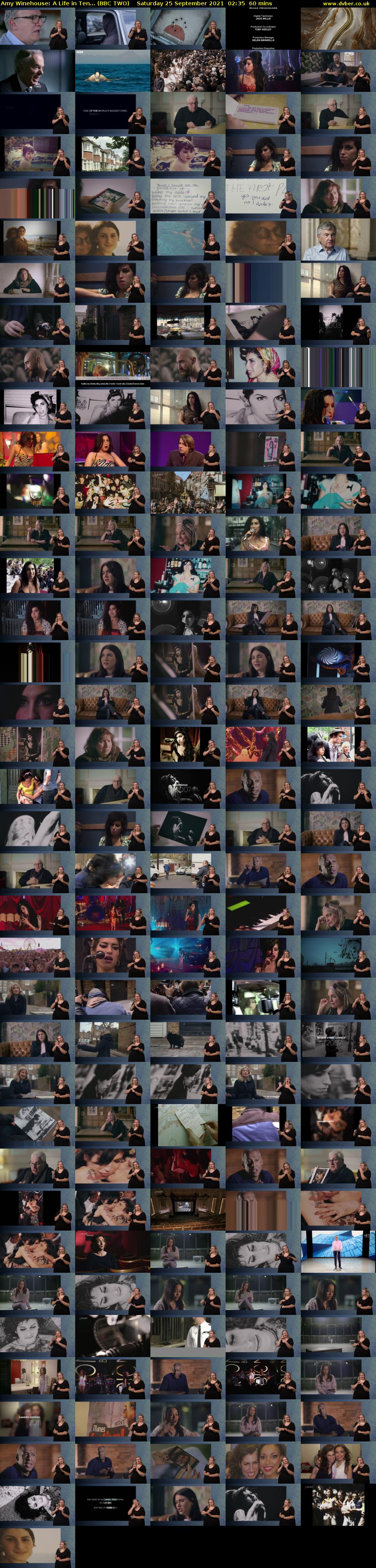 Amy Winehouse: A Life in Ten... (BBC TWO) Saturday 25 September 2021 02:35 - 03:35