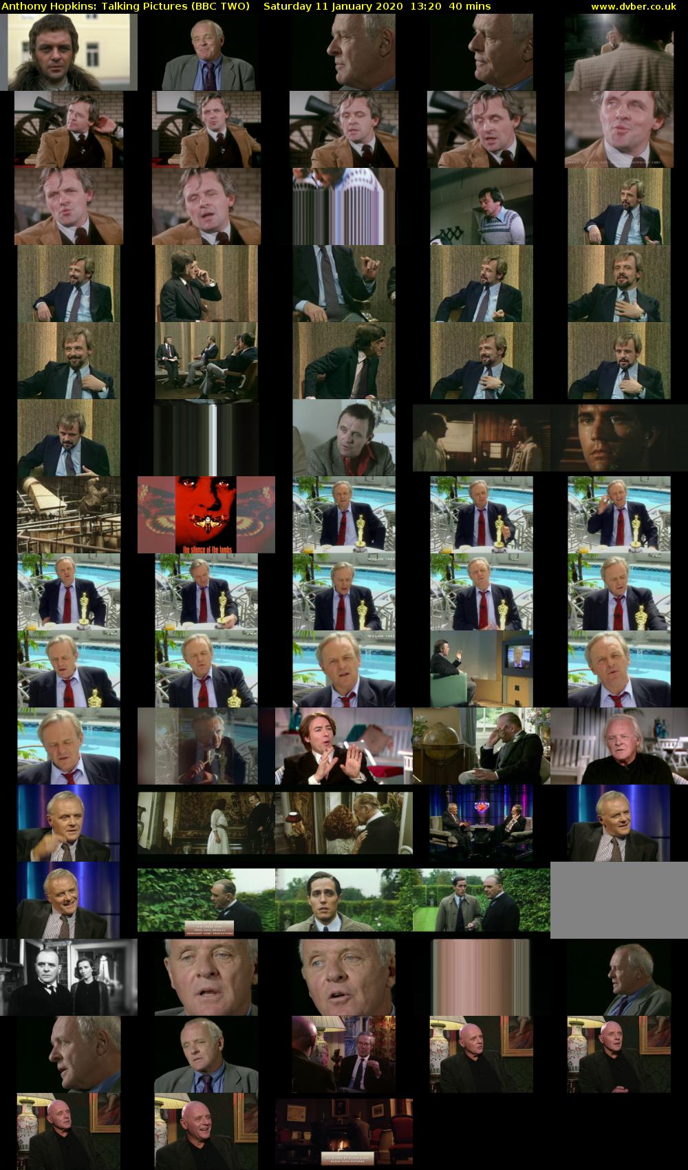 Anthony Hopkins: Talking Pictures (BBC TWO) Saturday 11 January 2020 13:20 - 14:00