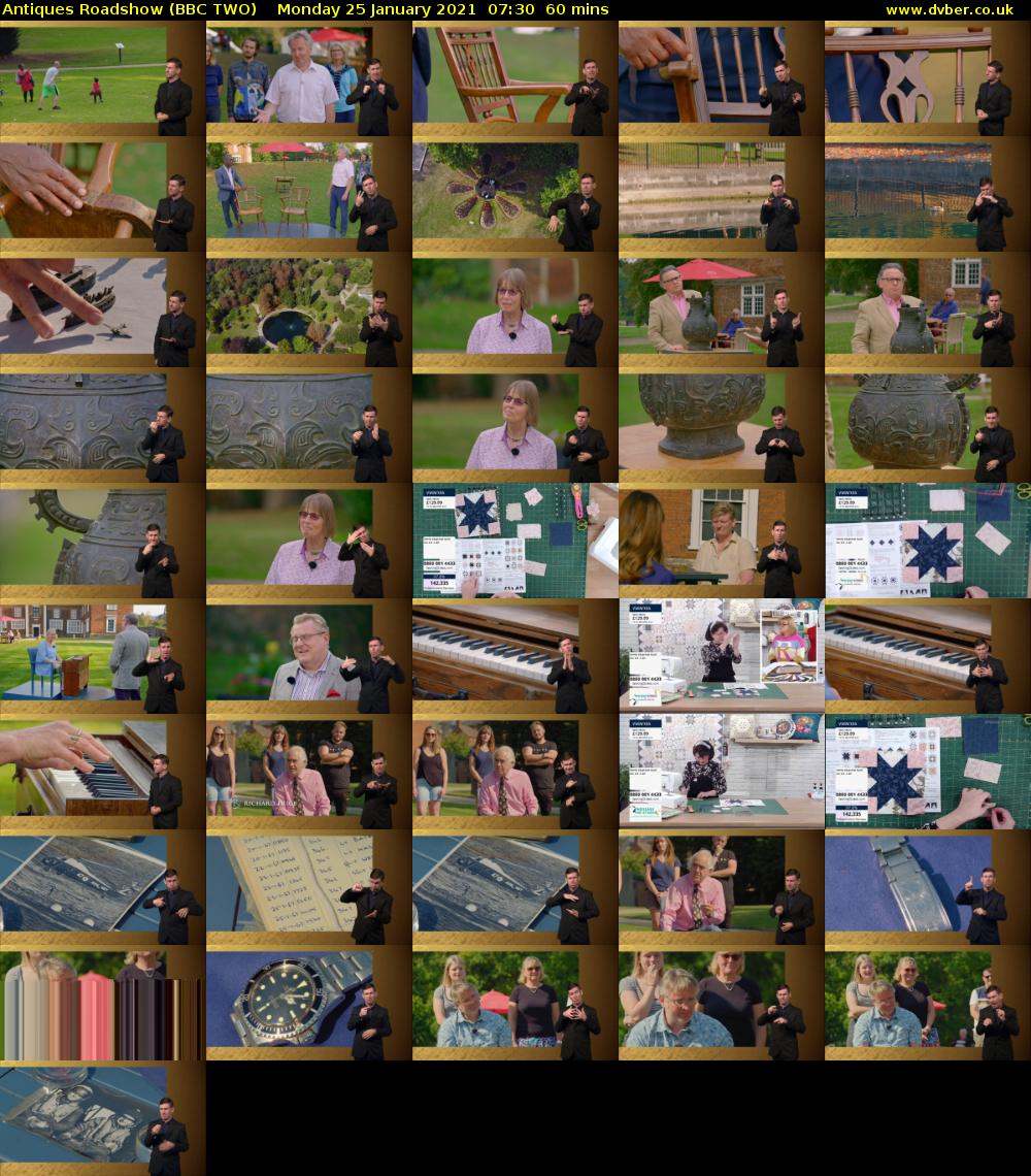 Antiques Roadshow (BBC TWO) Monday 25 January 2021 07:30 - 08:30