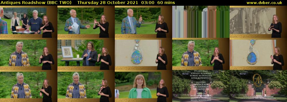 Antiques Roadshow (BBC TWO) Thursday 28 October 2021 03:00 - 04:00