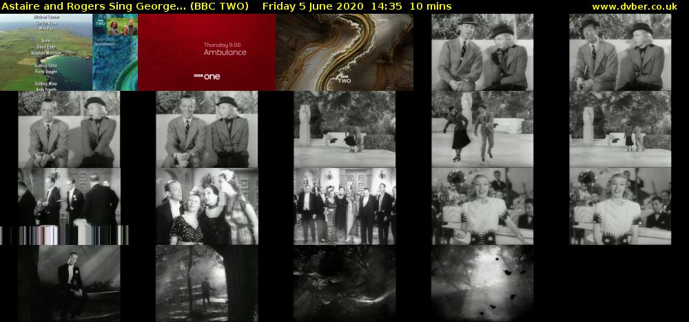 Astaire and Rogers Sing George... (BBC TWO) Friday 5 June 2020 14:35 - 14:45