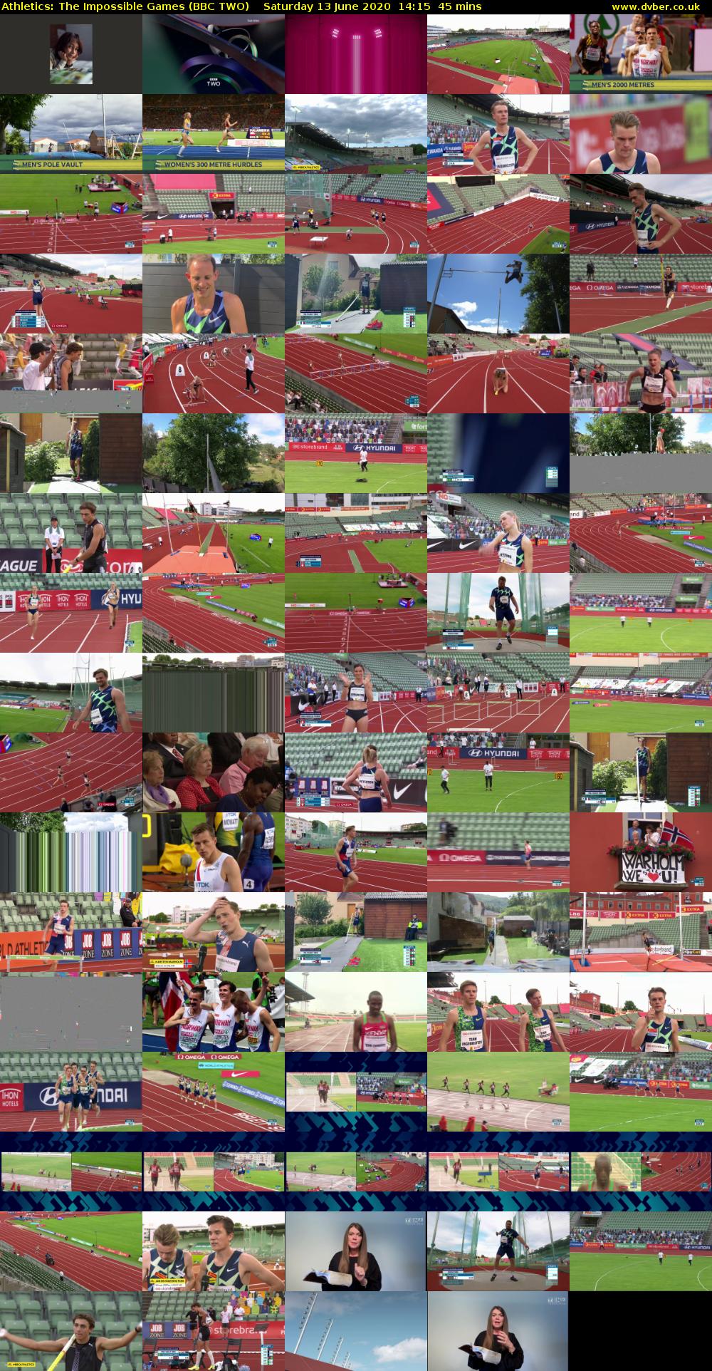 Athletics: The Impossible Games (BBC TWO) Saturday 13 June 2020 14:15 - 15:00
