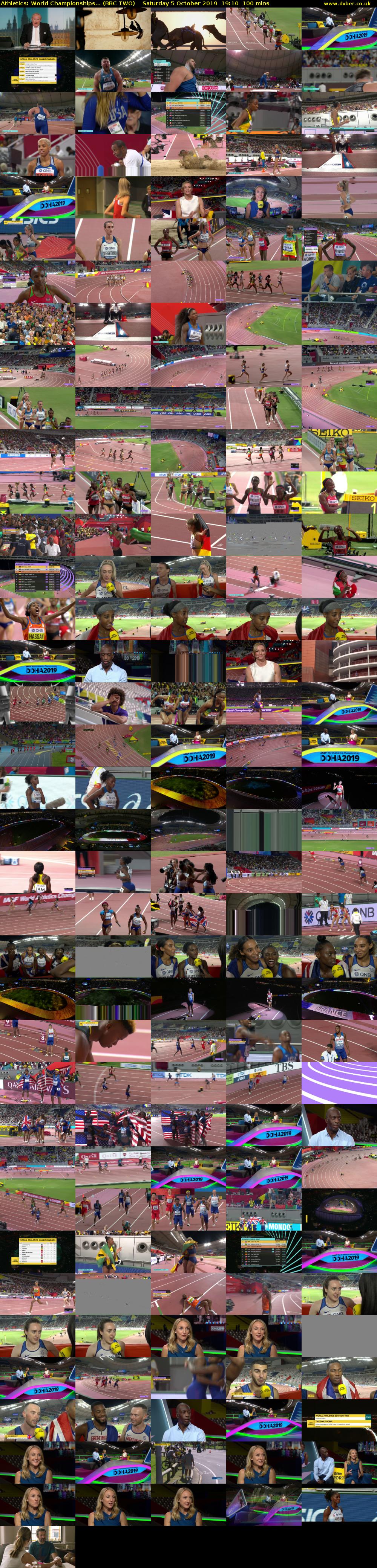 Athletics: World Championships... (BBC TWO) Saturday 5 October 2019 19:10 - 20:50