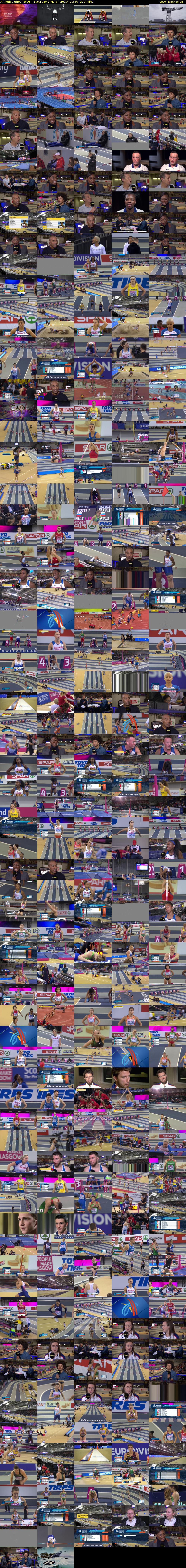 Athletics (BBC TWO) Saturday 2 March 2019 09:30 - 13:00