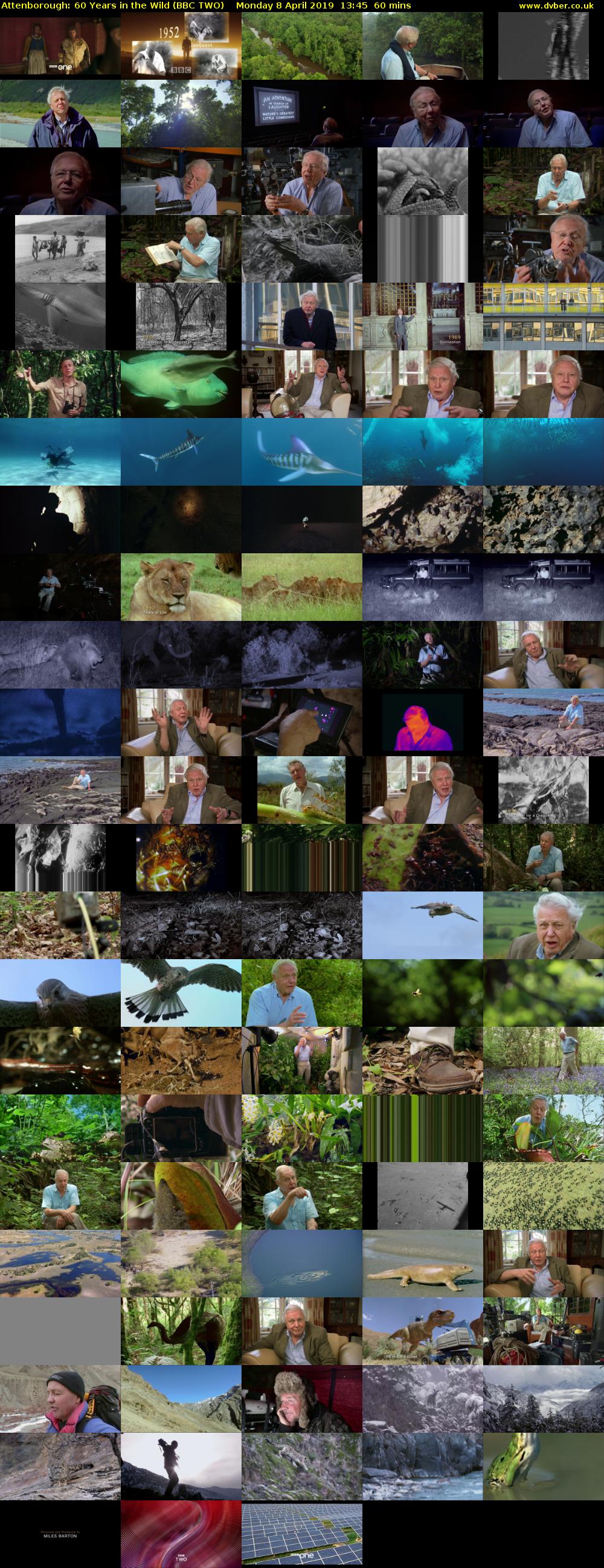 Attenborough: 60 Years in the Wild (BBC TWO) Monday 8 April 2019 13:45 - 14:45