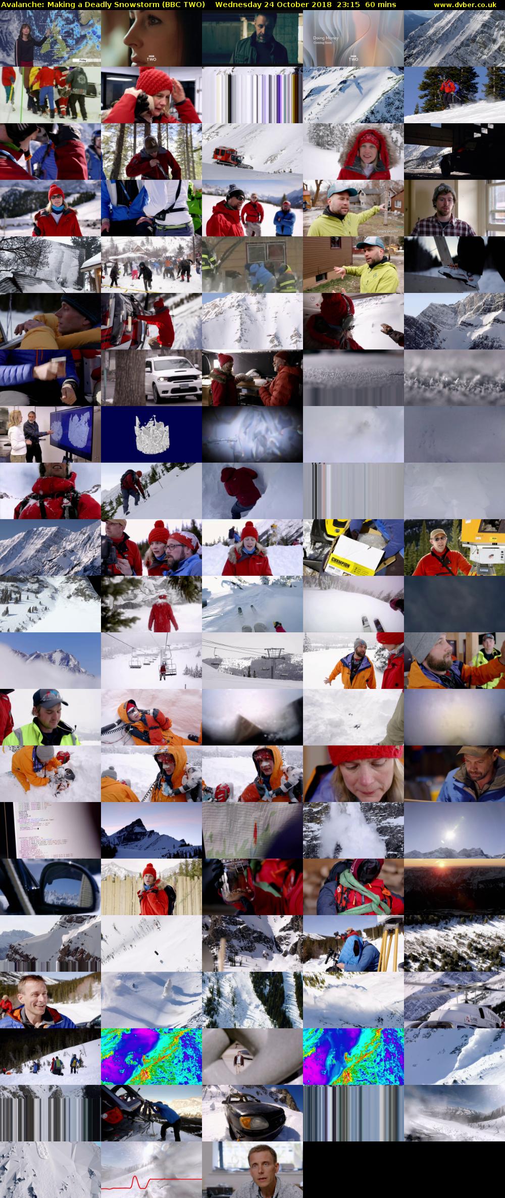 Avalanche: Making a Deadly Snowstorm (BBC TWO) Wednesday 24 October 2018 23:15 - 00:15