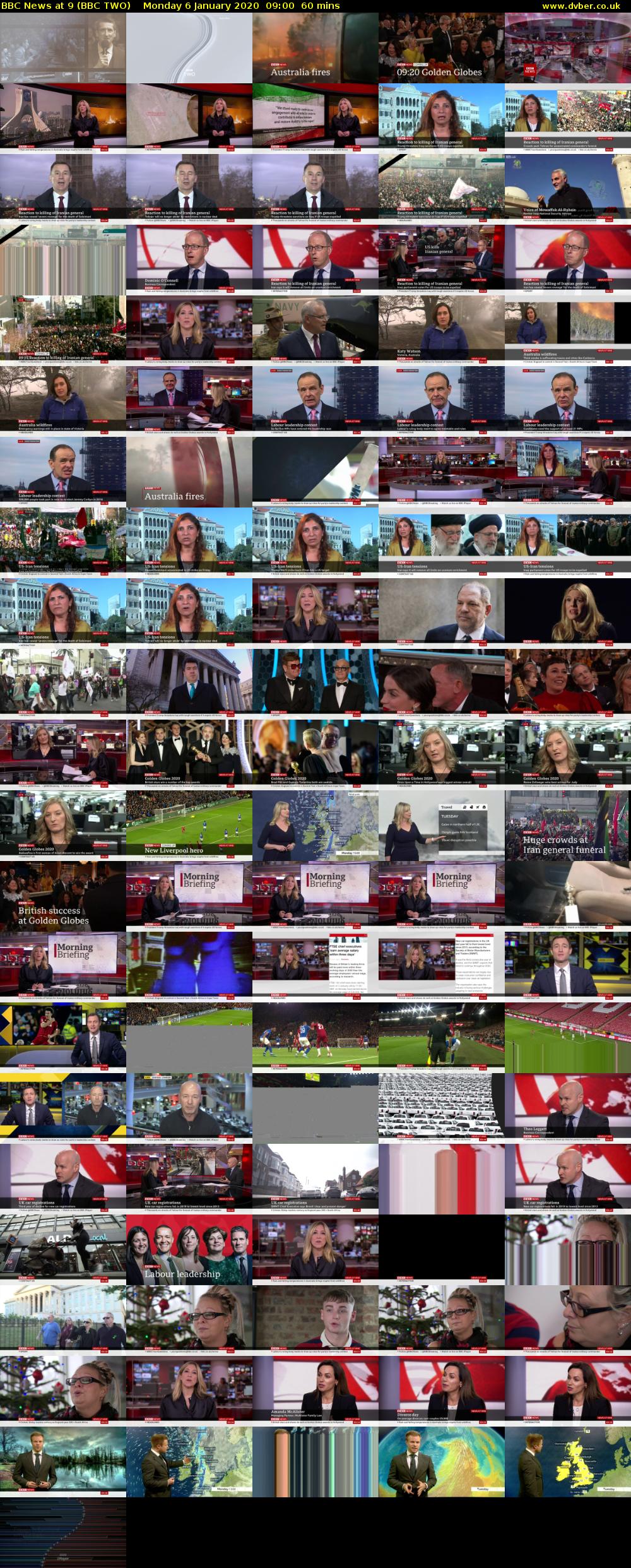 BBC News at 9 (BBC TWO) Monday 6 January 2020 09:00 - 10:00