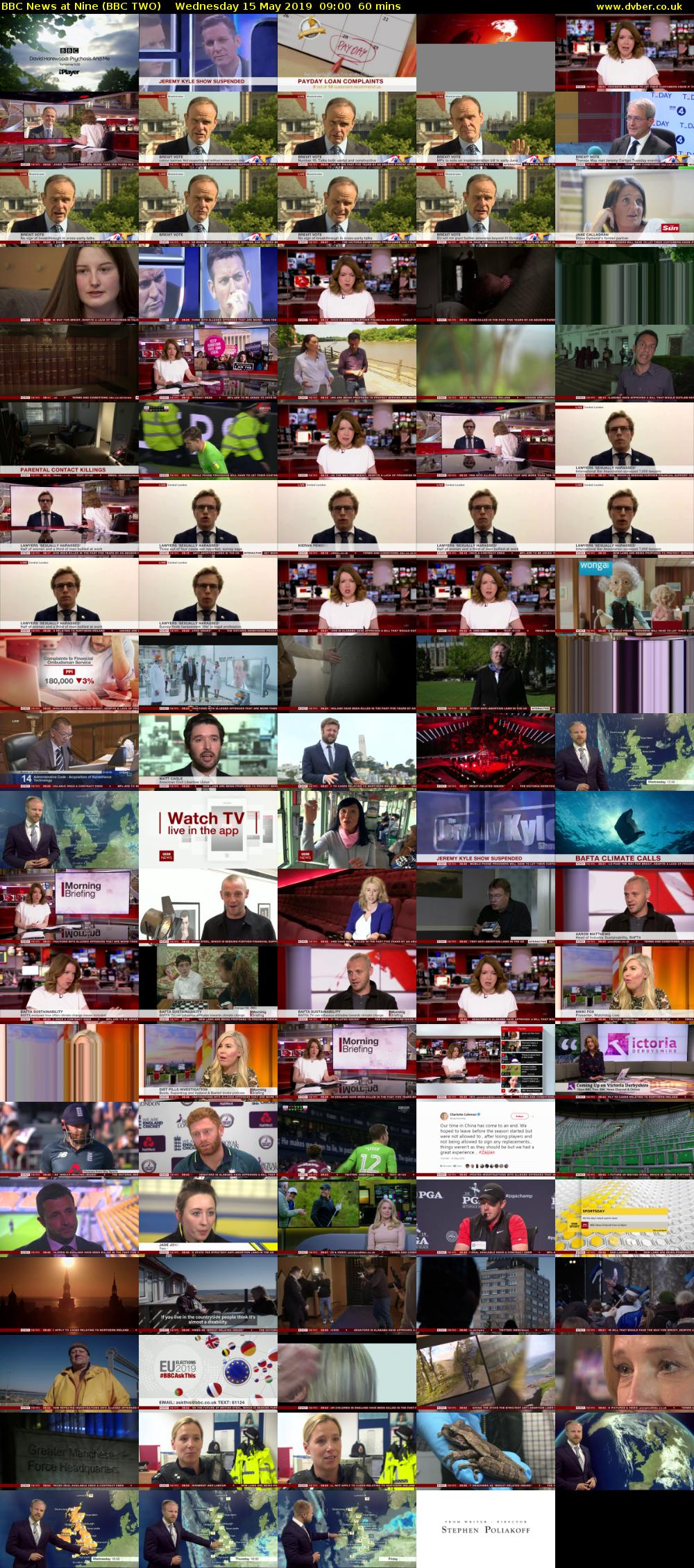 BBC News at Nine (BBC TWO) Wednesday 15 May 2019 09:00 - 10:00