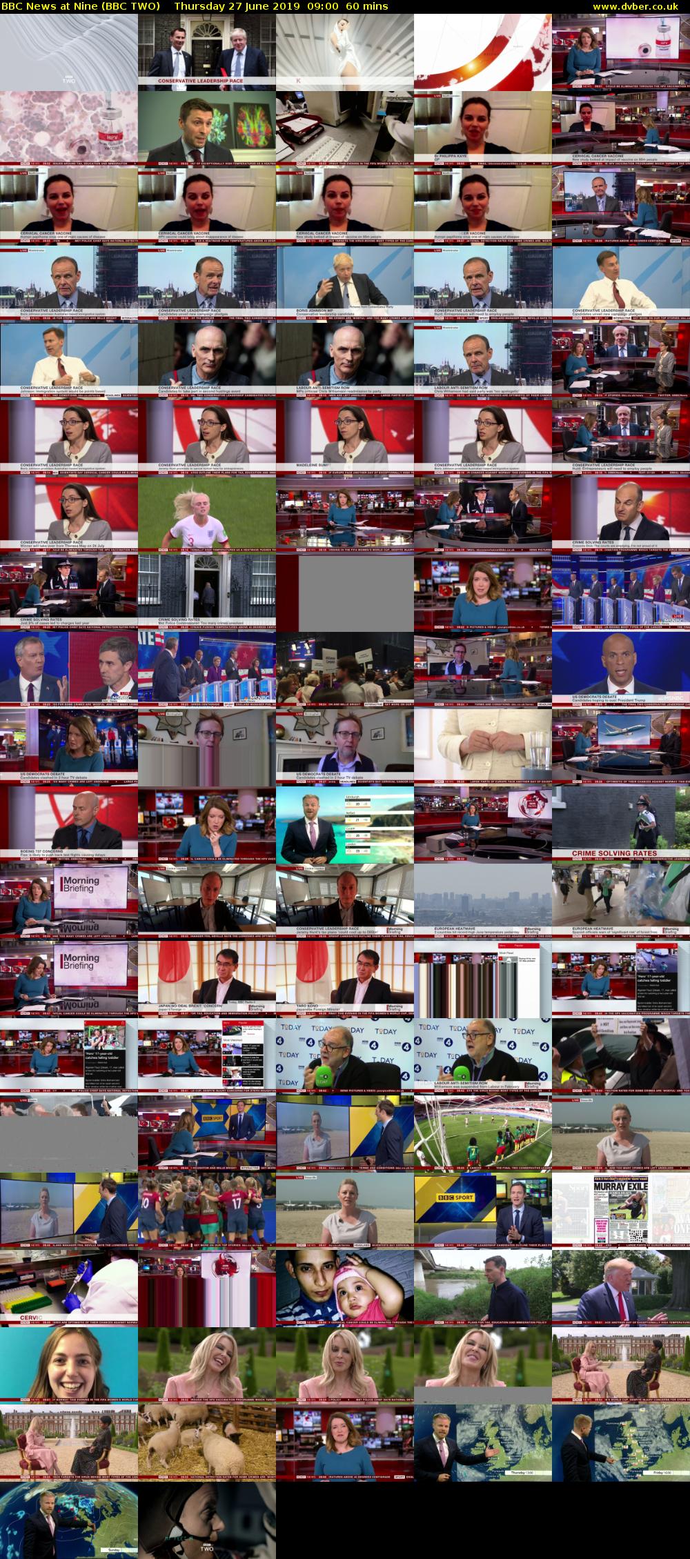 BBC News at Nine (BBC TWO) Thursday 27 June 2019 09:00 - 10:00