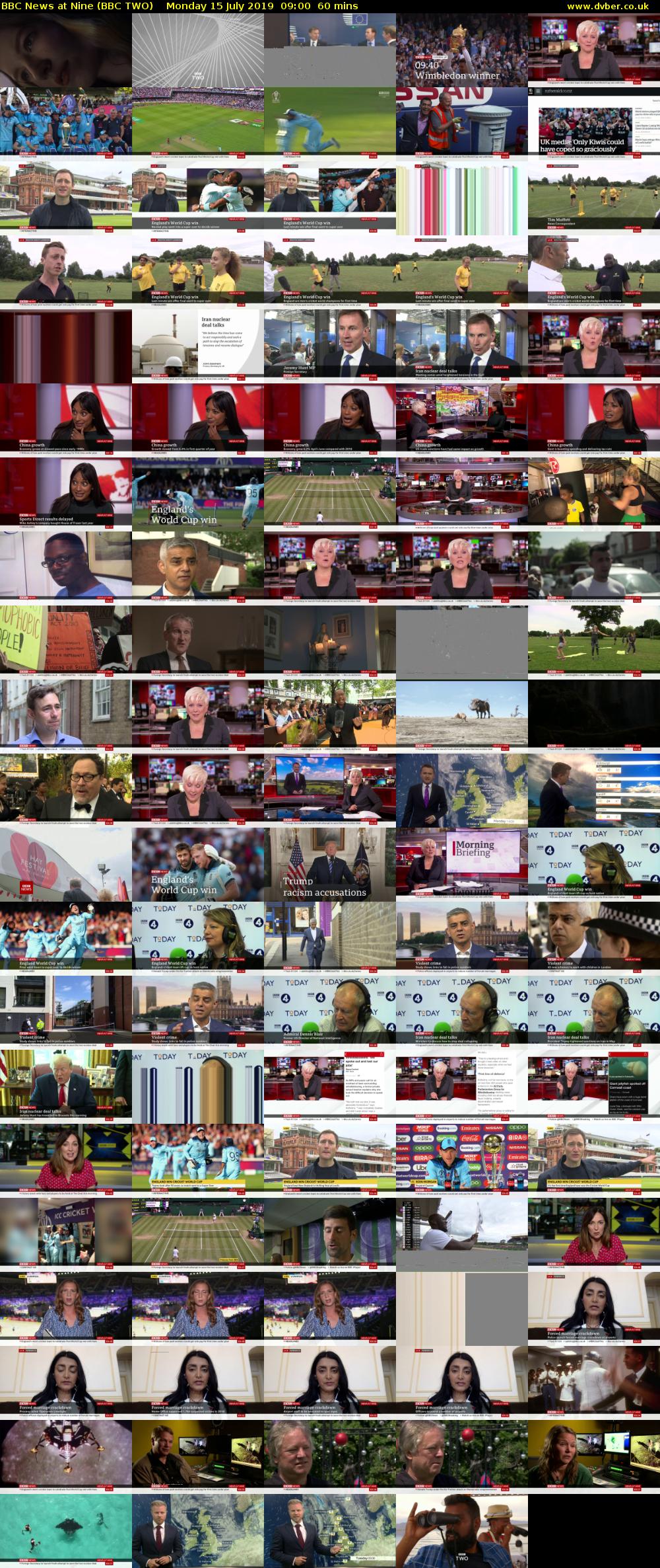 BBC News at Nine (BBC TWO) Monday 15 July 2019 09:00 - 10:00