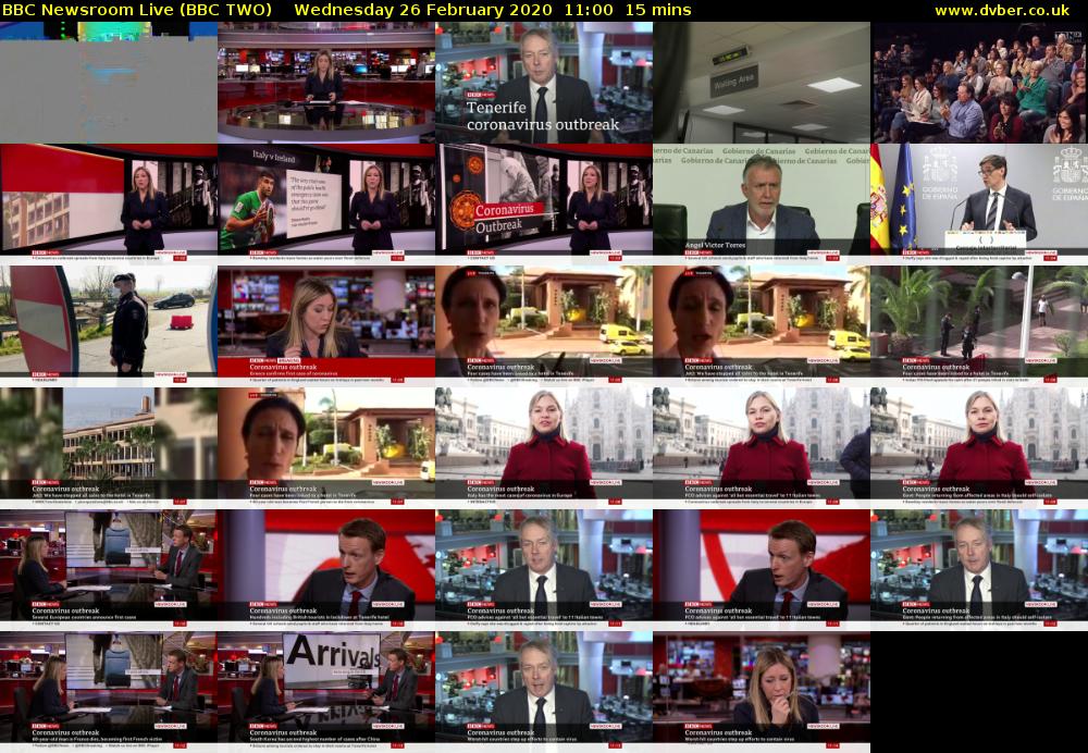 BBC Newsroom Live (BBC TWO) Wednesday 26 February 2020 11:00 - 11:15