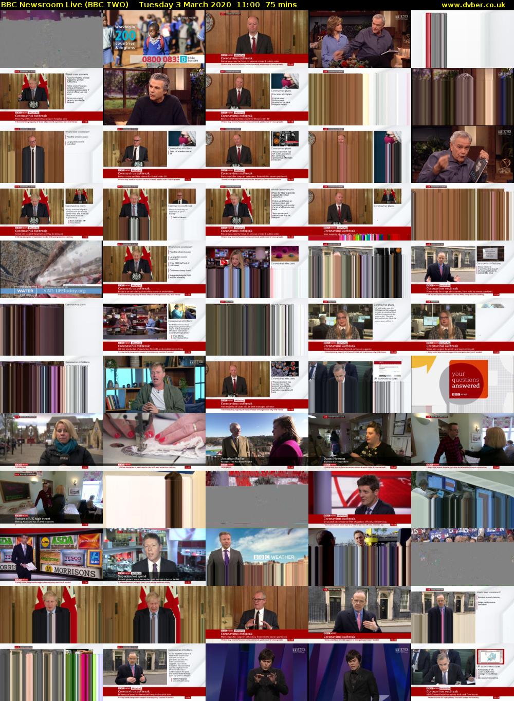 BBC Newsroom Live (BBC TWO) Tuesday 3 March 2020 11:00 - 12:15
