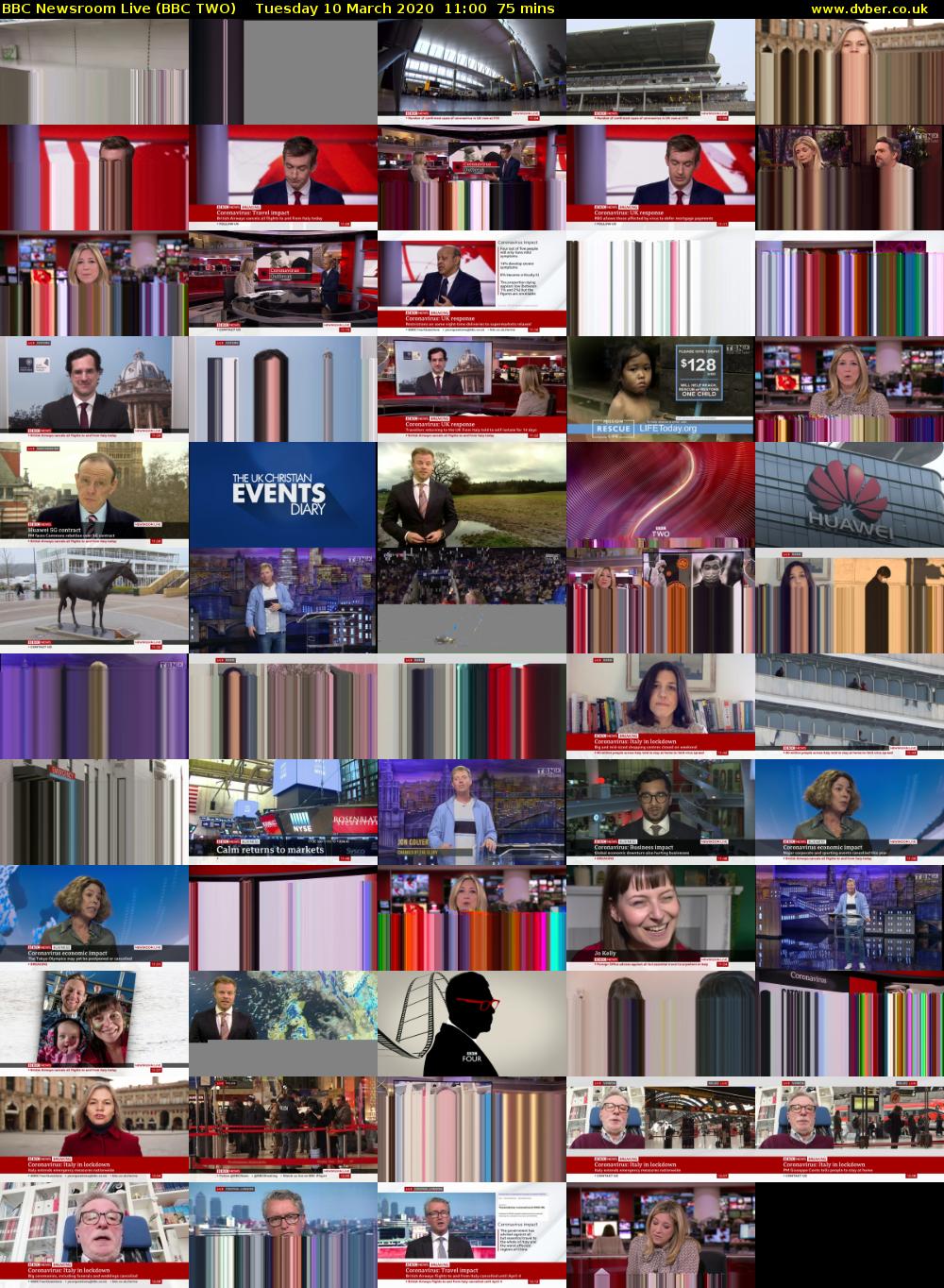 BBC Newsroom Live (BBC TWO) Tuesday 10 March 2020 11:00 - 12:15