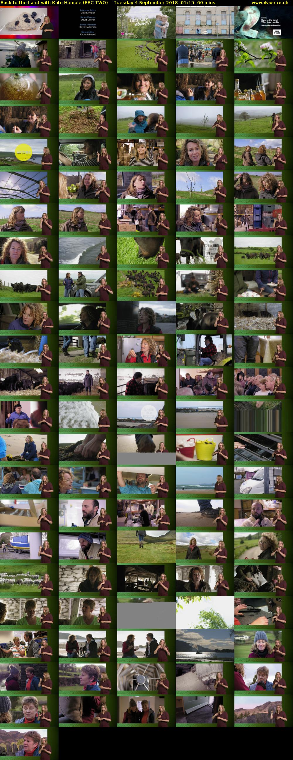 Back to the Land with Kate Humble (BBC TWO) Tuesday 4 September 2018 01:15 - 02:15