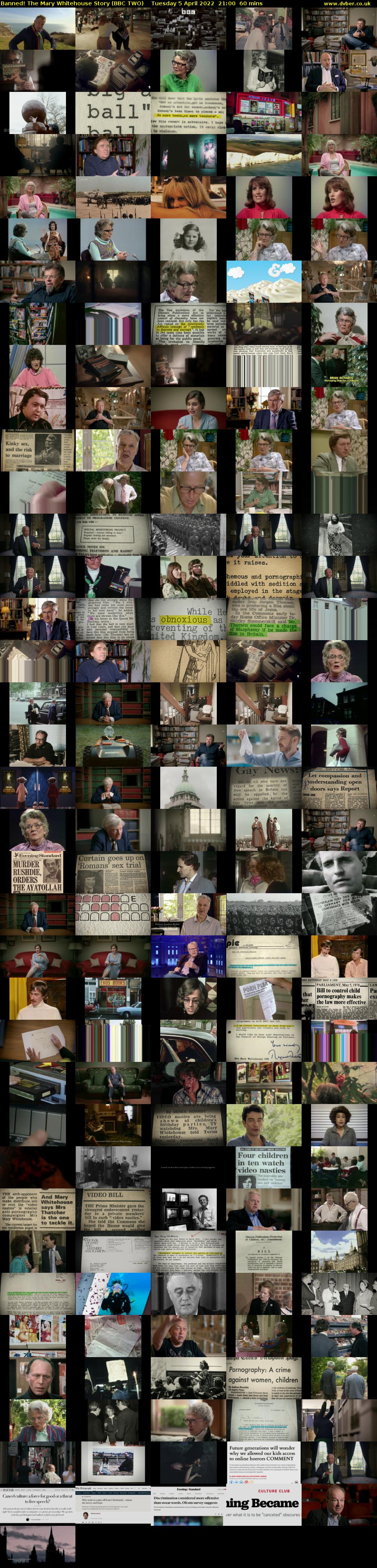 Banned! The Mary Whitehouse Story (BBC TWO) Tuesday 5 April 2022 21:00 - 22:00