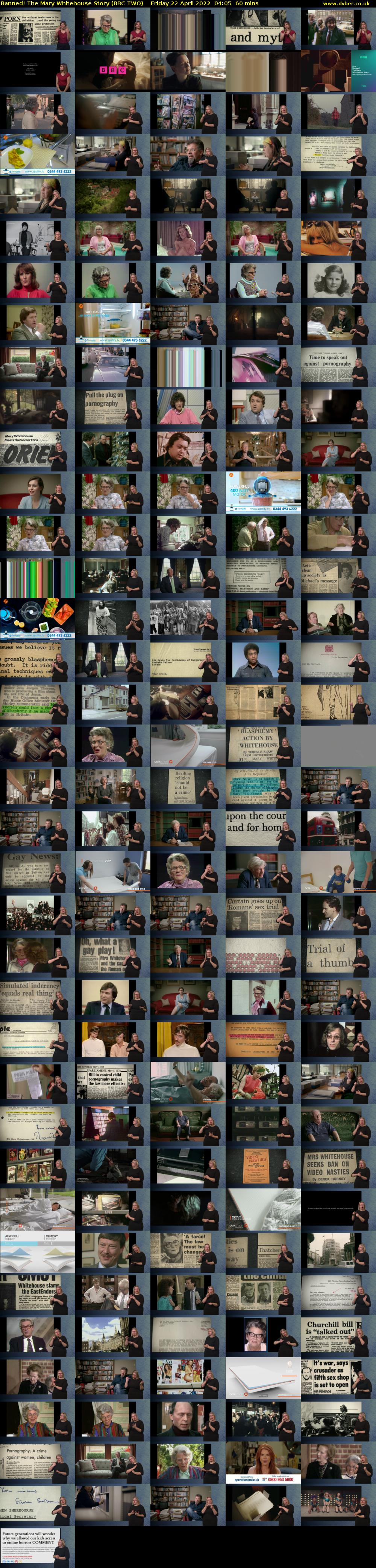 Banned! The Mary Whitehouse Story (BBC TWO) Friday 22 April 2022 04:05 - 05:05