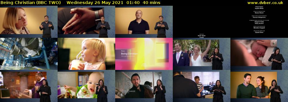 Being Christian (BBC TWO) Wednesday 26 May 2021 01:40 - 02:20